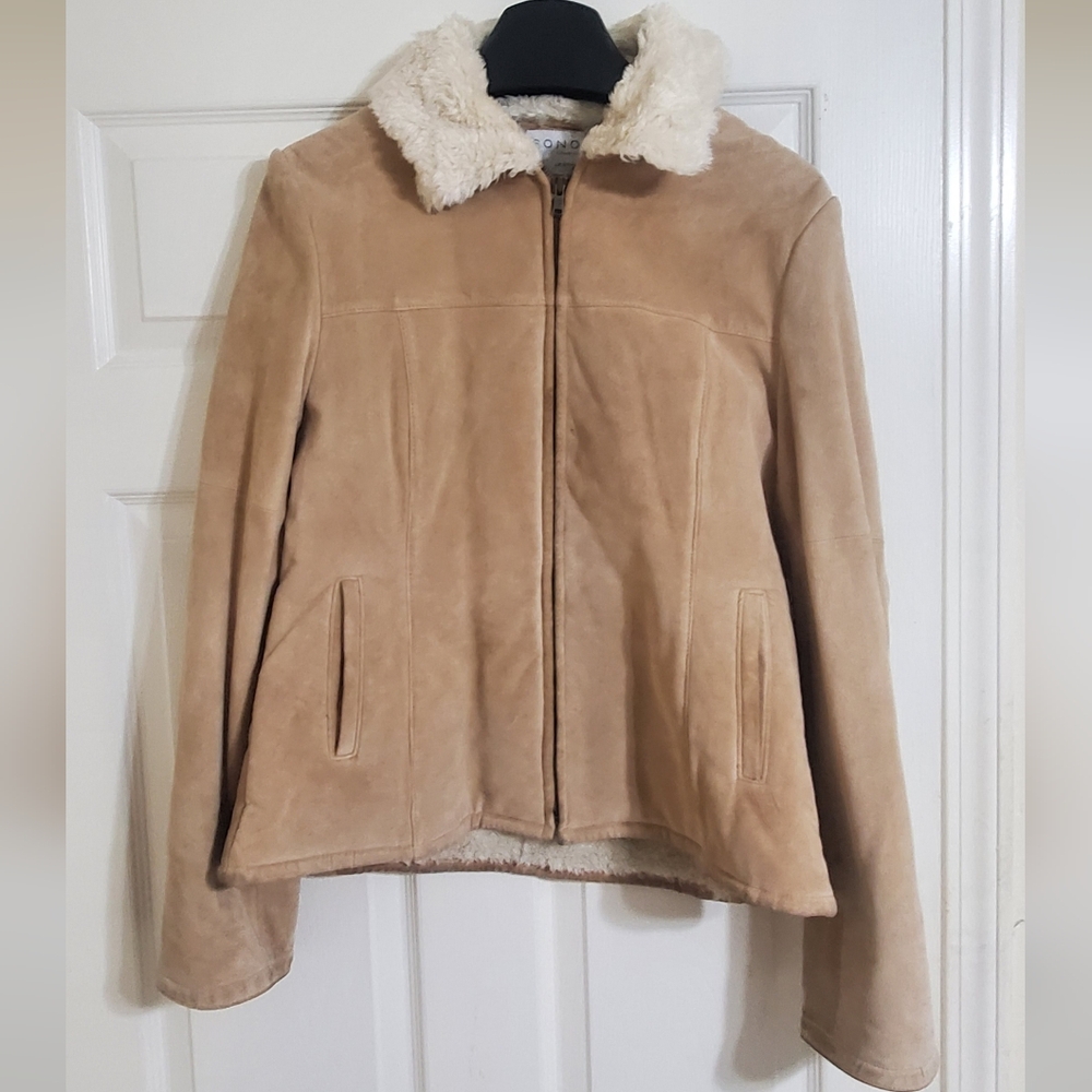 Sonoma Life + Style Leather Suede Coat Jacket Size M women